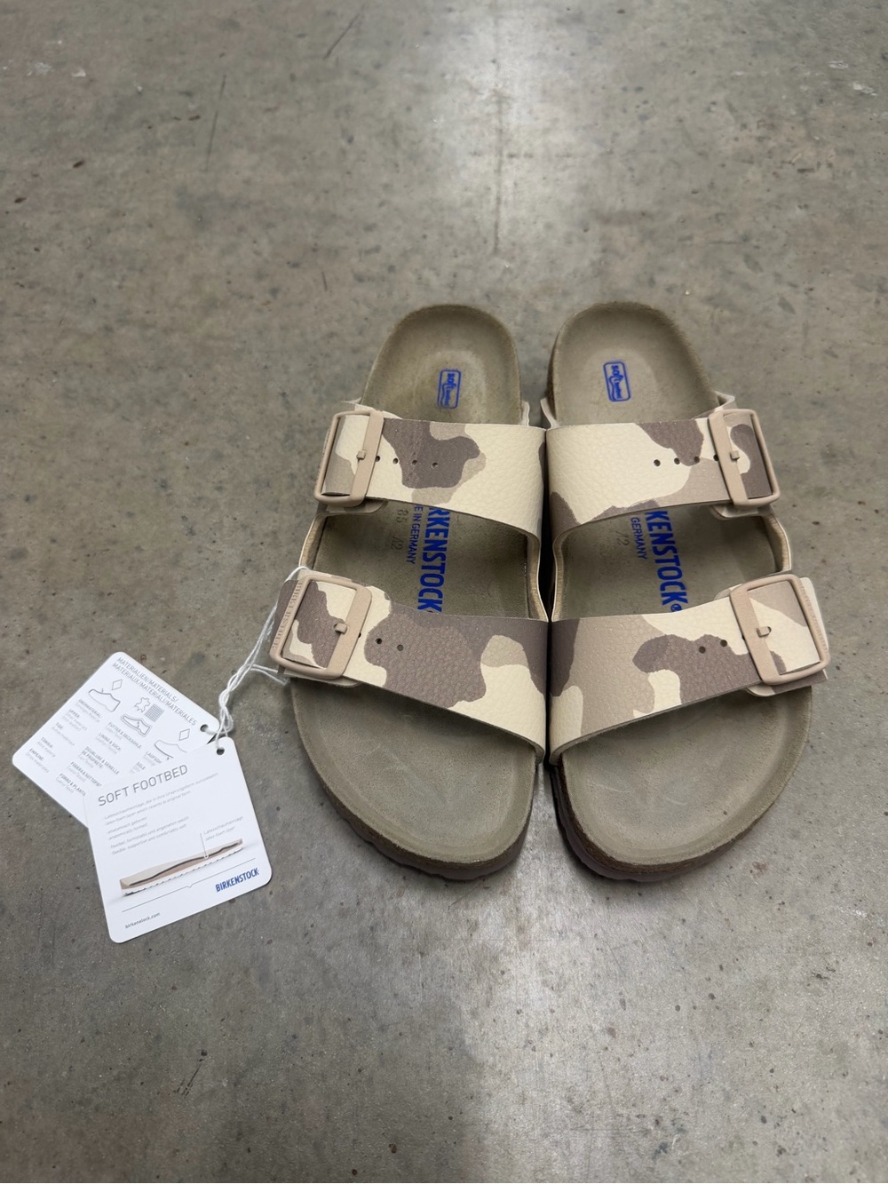 Birkenstock Two-Strap Sandals in Tan Camo